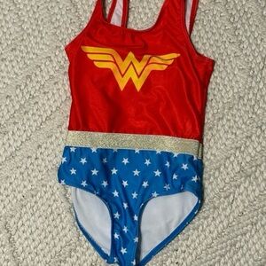 Kids DC Comics Red Wonder Woman Swimsuit, size 5/6
